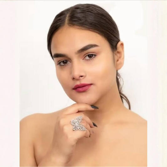 American Diamond Butterfly Finger Ring for Women | Stylish AD Ring Online